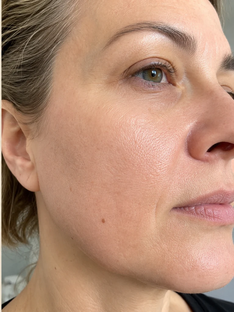 SkinPen® Ergebnis an der Wange im Vorher-Nachher-Vergleich